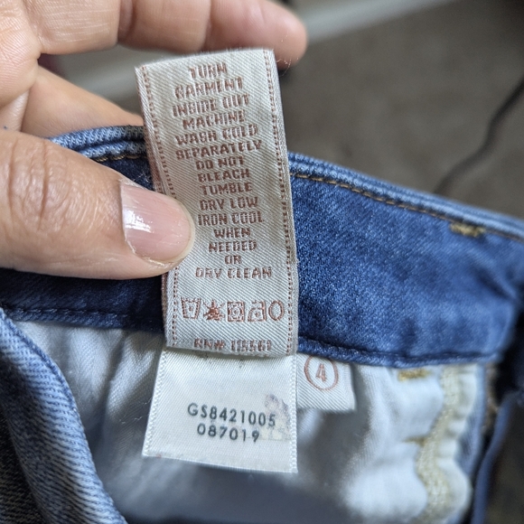 Jen7 by 7 for All Mankind Women's Size 4 Blue Cropped Straight Fringe Hem Jeans - Picture 13 of 14